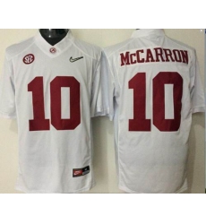 Alabama Crimson Tide #10 AJ McCarron White Limited Stitched NCAA Jersey