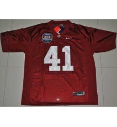 Crimson Tide #41 Courtney Upshaw Red 2012 BCS Championship Patch Embroidered NCAA Jersey