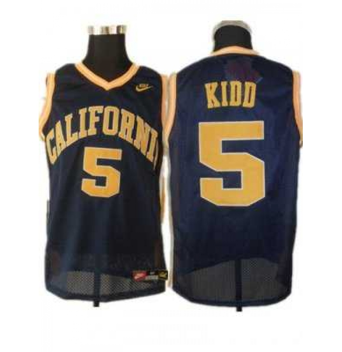 Golden Bears #5 Jason Kidd Blue Basketball Embroidered NCAA Jersey