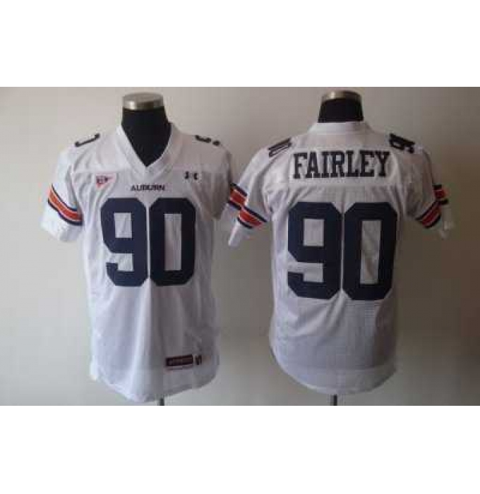 Tigers #90 Fairley White Embroidered NCAA Jersey