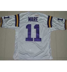 LSU Tigers #11 Spencer Ware White Embroidered NCAA Jersey