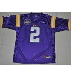 LSU Tigers #2 Rueben Randle Purple 2012 BCS Championship Patch Embroidered NCAA Jersey