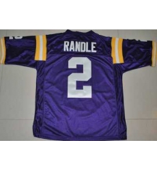 LSU Tigers #2 Rueben Randle Purple Embroidered NCAA Jersey