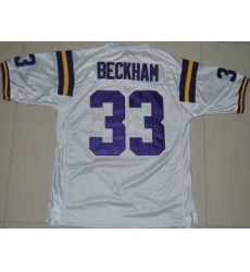 LSU Tigers #33 Odell Beckham White Embroidered NCAA Jersey