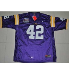 LSU Tigers #42 Michael Ford Purple 2012 BCS Championship Patch Embroidered NCAA Jersey