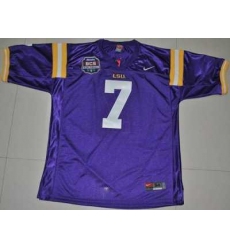 LSU Tigers #7 Tyrann Mathieu Purple 2012 BCS Championship Patch Embroidered NCAA Jersey