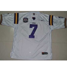 LSU Tigers #7 Tyrann Mathieu White 2012 BCS Championship Patch Embroidered NCAA Jersey