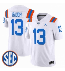 Men's Florida Gators #13 Jadan Baugh White 1960s Throwback F U S E Vapor Limited Stitched Football Jersey