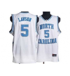 North Carolina #5 Ty Lawson White Embroidered NCAA Jersey