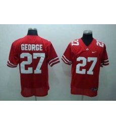 Buckeyes #27 Eddie George Red Embroidered NCAA Jersey