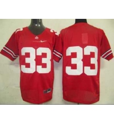 Buckeyes #33 Red Embroidered NCAA Jersey