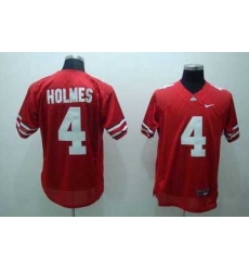 Buckeyes #4 Santonio Holmes Red Embroidered NCAA Jersey