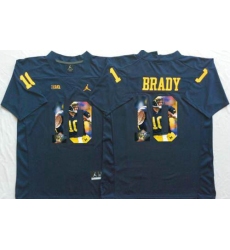 Michigan Wolverines #10 Tom Brady Navy Blue Player Fashion Stitched NCAA Jersey