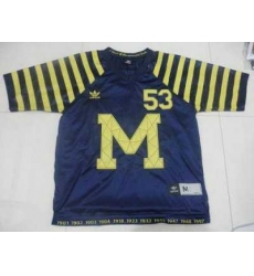 Wolverines #53 Michigan Blue Under The Lights Embroidered NCAA Jerseys