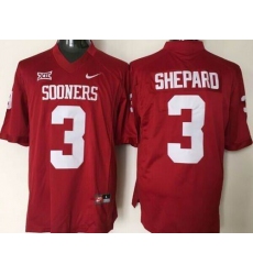 Men Oklahoma Sooners #3 Sterling Shepard Red XII Stitched NCAA Jersey