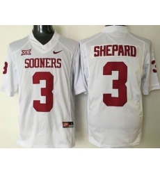 Men Oklahoma Sooners #3 Sterling Shepard White XII Stitched NCAA Jersey