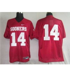 Sooners #14 Sam Bradford Red Embroidered NCAA Jersey