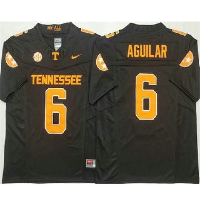 Men's Tennessee Volunteers #6 Joey Aguilar Black FUSE College Football Jersey