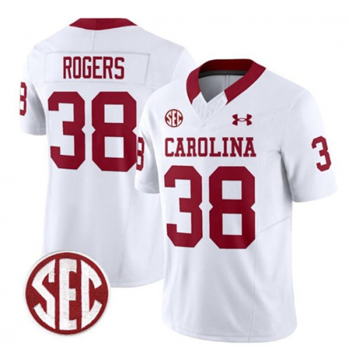 Men's South Carolina Fighting Gamecocks #38 George Rogers White F.U.S.E. Stitched Jersey