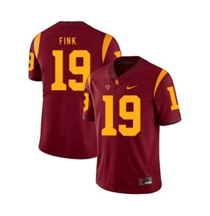 USC Trojans 19 Matt Fink Red College Football Jersey