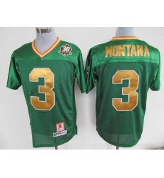 Fighting Irish 3 Montana green Basketball Embroidered NCAA Jersey