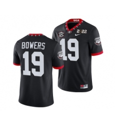 Men’s Georgia Bulldogs #19 Brock Bowers 2022 Patch Black College Football Stitched Jersey