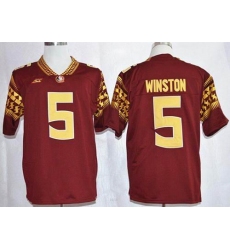 Florida State Seminoles #5 Jameis Winston Red Stitched NCAA Limited Jersey