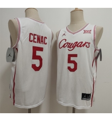 Men's Houston Cougars #5 Chris Cenac Jr. White Stitched Football Jersey
