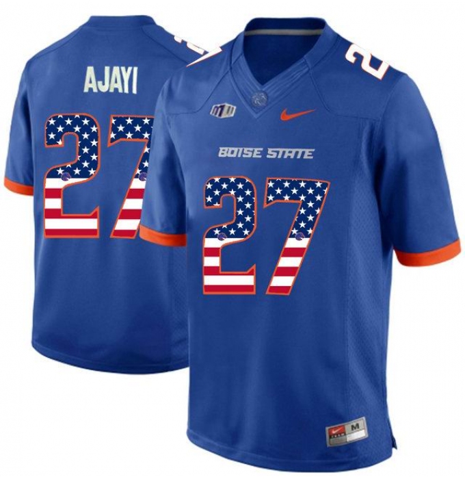 Boise State Broncos #27 Jay Ajayi Blue USA Flag College Football Jersey