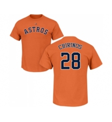 Baseball Houston Astros #28 Robinson Chirinos Orange Name & Number T-Shirt