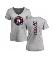 Baseball Women's Houston Astros #54 Roberto Osuna Ash Backer T-Shirt