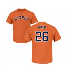 MLB Nike Houston Astros #26 Anthony Gose Orange Name & Number T-Shirt