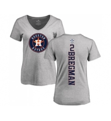 MLB Women's Nike Houston Astros #2 Alex Bregman Ash Backer T-Shirt