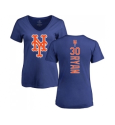 MLB Women's Nike New York Mets #30 Nolan Ryan Royal Blue Backer T-Shirt