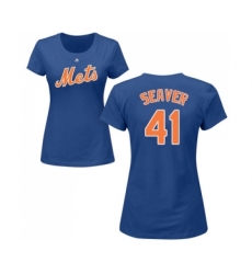 MLB Women's Nike New York Mets #41 Tom Seaver Royal Blue Name & Number T-Shirt