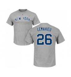 Baseball New York Yankees #26 DJ LeMahieu Gray Name & Number T-Shirt