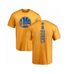 Basketball Golden State Warriors #8 Alec Burks Gold One Color Backer T-Shirt