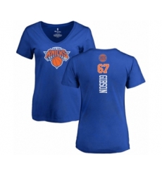 Basketball Women's New York Knicks #67 Taj Gibson Royal Blue Backer T-Shirt