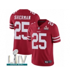 Men's San Francisco 49ers #25 Richard Sherman Red Team Color Vapor Untouchable Limited Player Super Bowl LIV Bound Football Jersey
