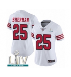 Women's San Francisco 49ers #25 Richard Sherman Limited White Rush Vapor Untouchable Super Bowl LIV Bound Football Jersey