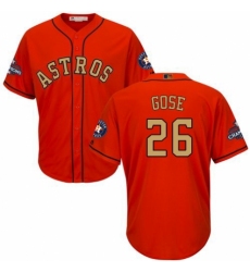 Men's Majestic Houston Astros #26 Anthony Gose Replica Orange Alternate 2018 Gold Program Cool Base MLB Jersey