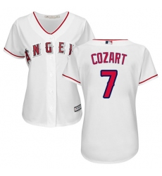 Women's Majestic Los Angeles Angels of Anaheim #7 Zack Cozart Replica White Home Cool Base MLB Jersey