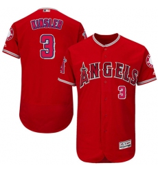 Men's Majestic Los Angeles Angels of Anaheim #3 Ian Kinsler Red Alternate Flex Base Authentic Collection MLB Jersey