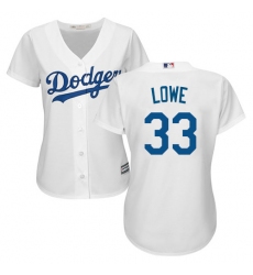 Women's Majestic Los Angeles Dodgers #33 Mark Lowe Replica White Home Cool Base MLB Jersey