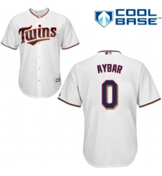 Men's Majestic Minnesota Twins #0 Erick Aybar Replica White Home Cool Base MLB Jersey