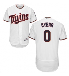 Men's Majestic Minnesota Twins #0 Erick Aybar White Home Flex Base Authentic Collection MLB Jersey