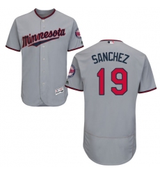 Men's Majestic Minnesota Twins #19 Anibal Sanchez Authentic Grey Road Cool Base MLB Jersey
