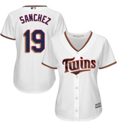 Women's Majestic Minnesota Twins #19 Anibal Sanchez Authentic White Home Cool Base MLB Jersey