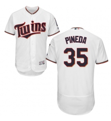 Men's Majestic Minnesota Twins #35 Michael Pineda White Home Flex Base Authentic Collection MLB Jersey