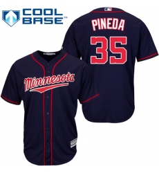 Youth Majestic Minnesota Twins #35 Michael Pineda Replica Navy Blue Alternate Road Cool Base MLB Jersey